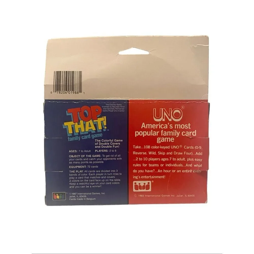 UNO Card Game + Top That Bundle Vintage Promo Set Complete Bundle Family Game